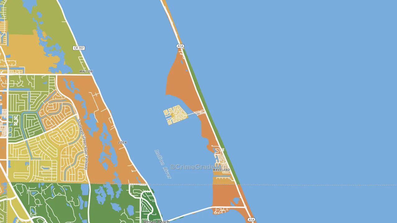 Hutchinson Island South, FL Map of Burglary Rates