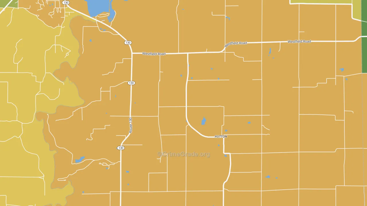 Hutton, IL Map of Burglary Rates