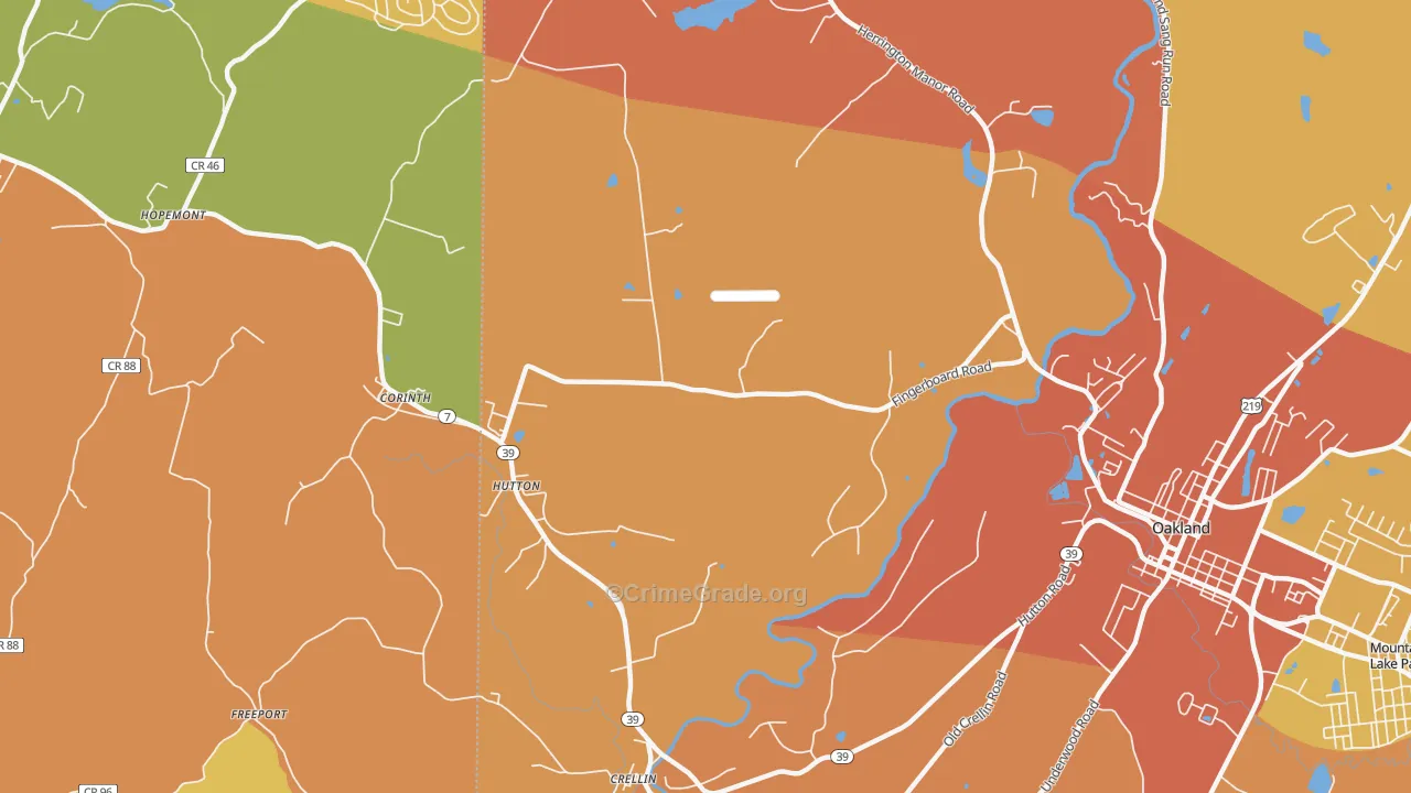 Hutton, MD Map of Burglary Rates