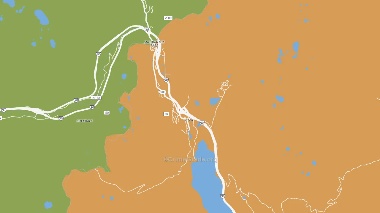 Hyak, WA Map of Burglary Rates