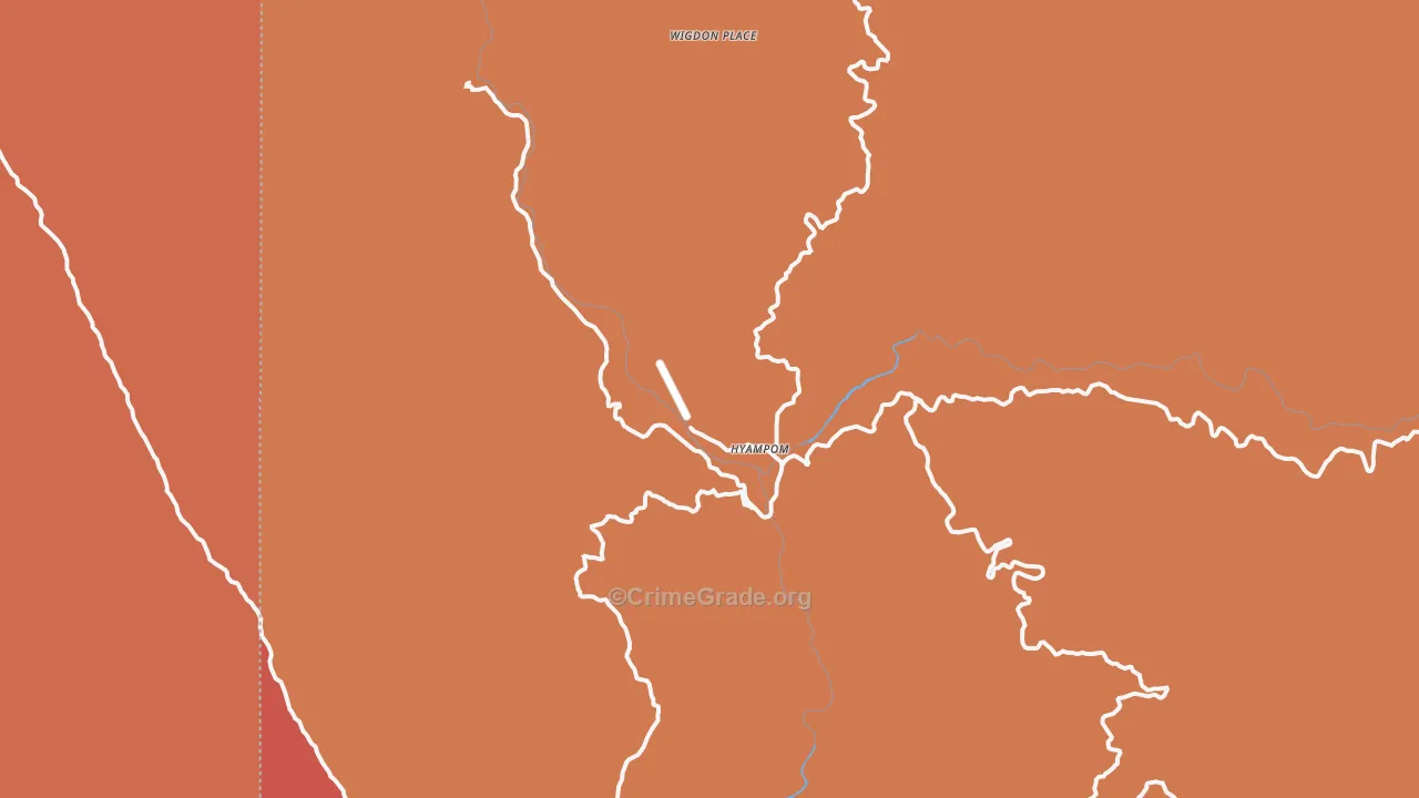 Hyampom, CA Map of Burglary Rates