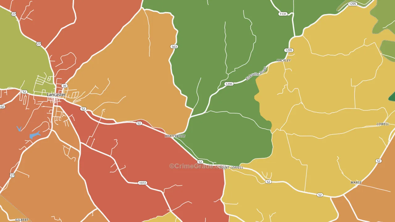 Hyattsville, KY Map of Burglary Rates