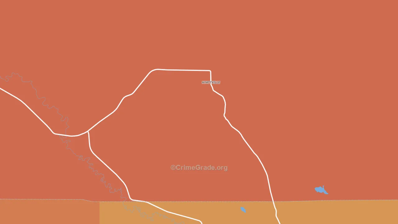 Hyattville, WY Map of Burglary Rates