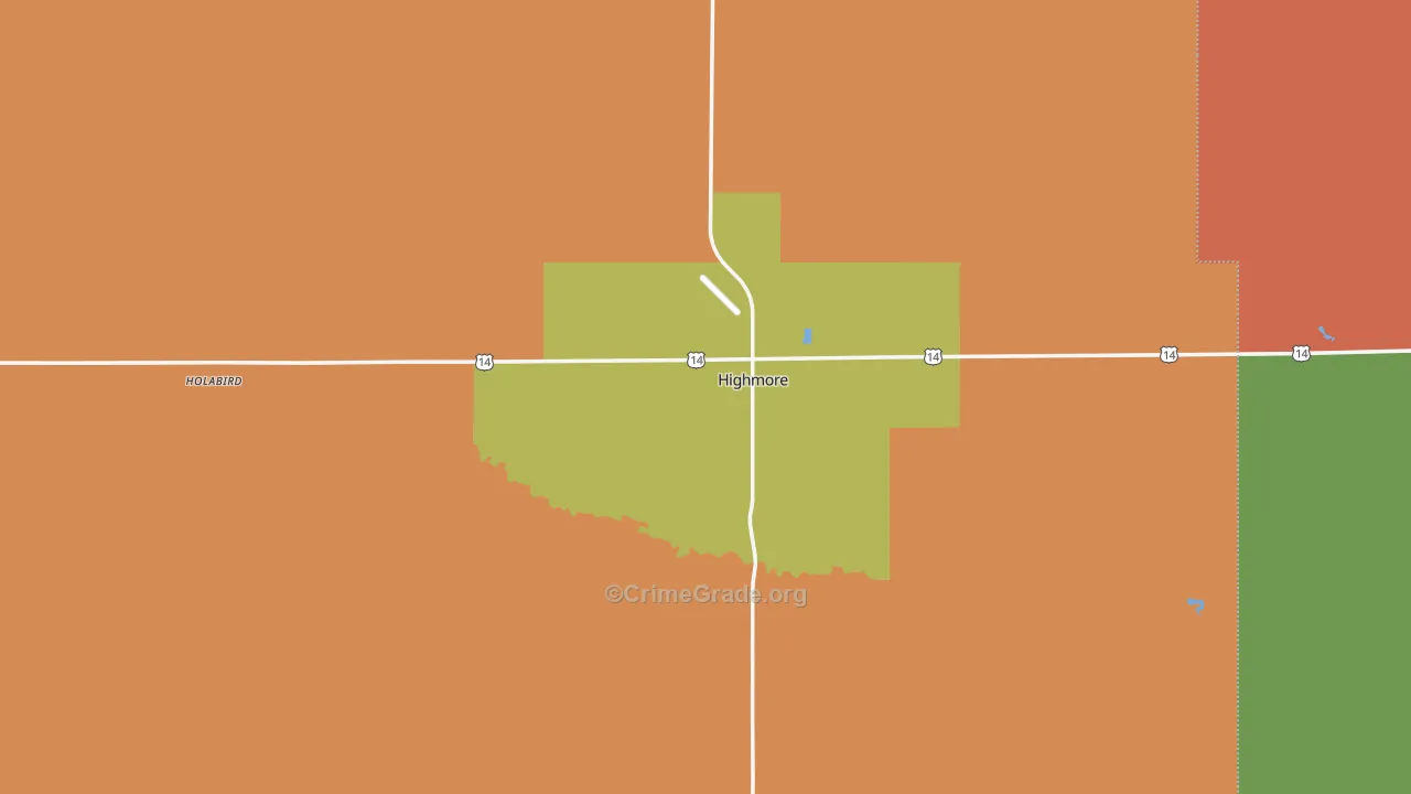 Hyde County, SD Map of Burglary Rates