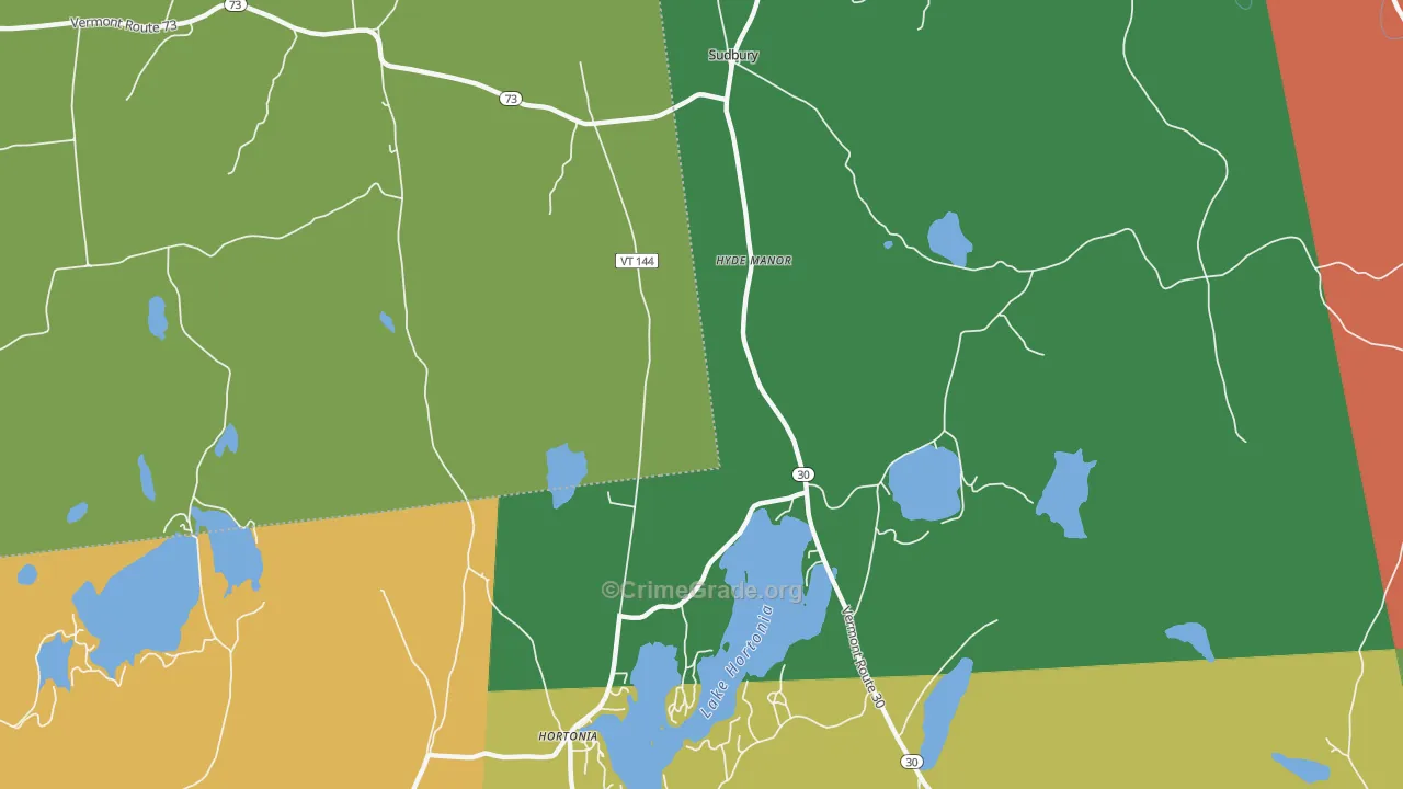 Hyde Manor, VT Map of Burglary Rates