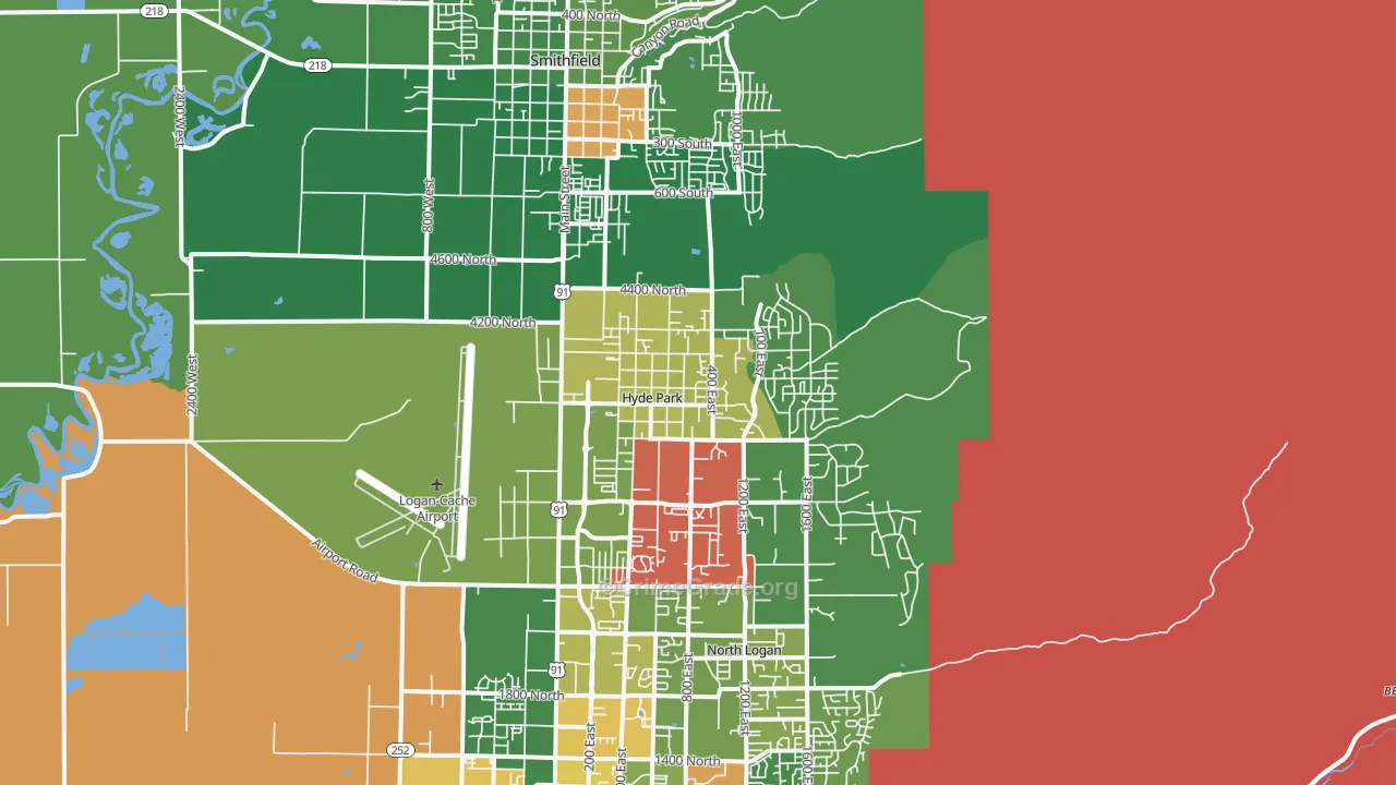 Hyde Park, UT Map of Burglary Rates