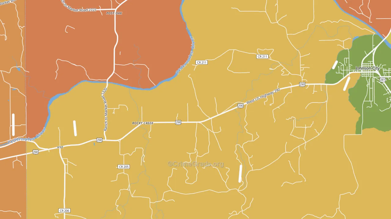Hye, TX Map of Burglary Rates