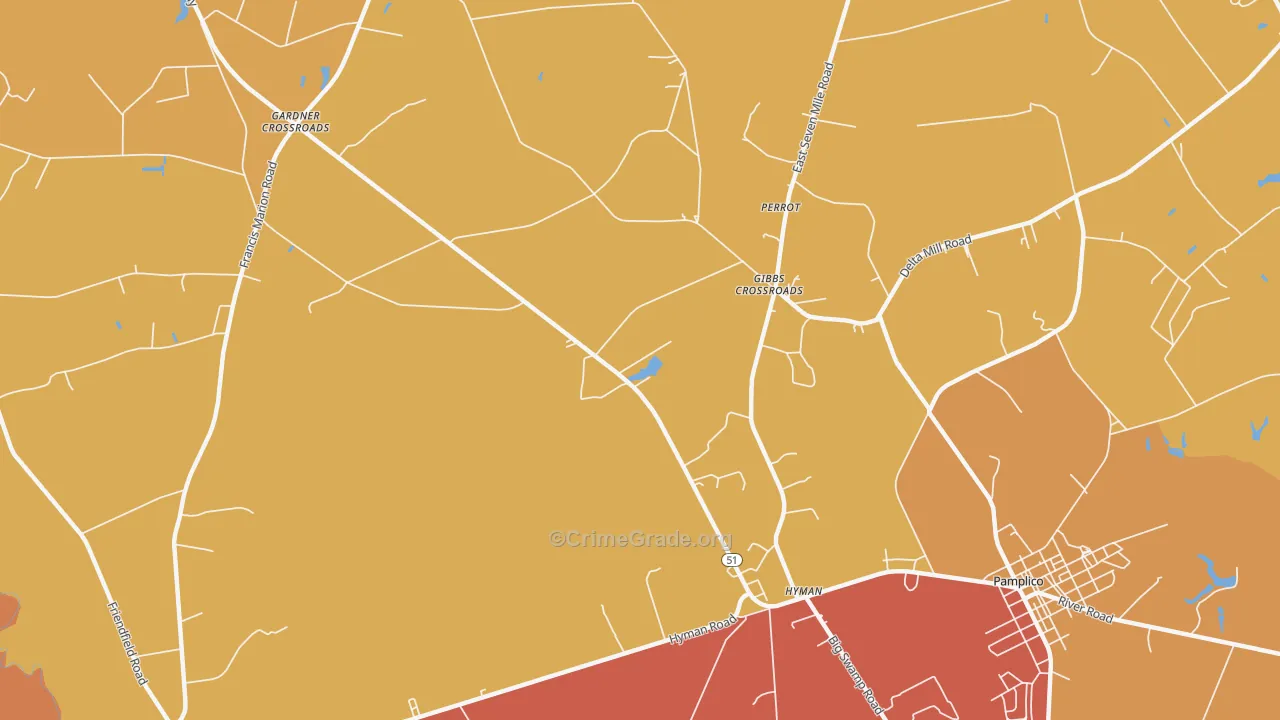 Hyman, SC Map of Burglary Rates