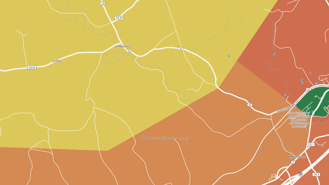 Hyndsville, NY Map of Burglary Rates