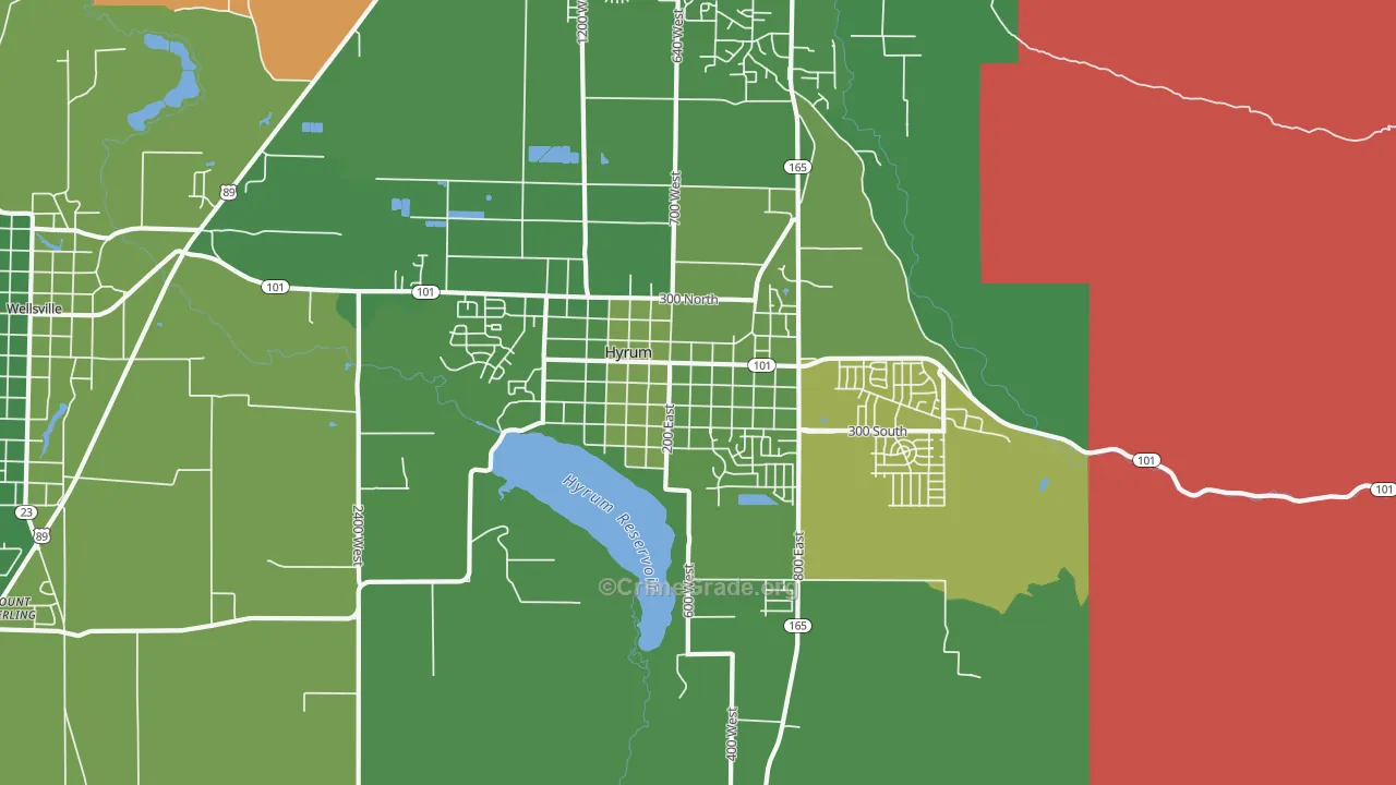 Hyrum, UT Map of Burglary Rates
