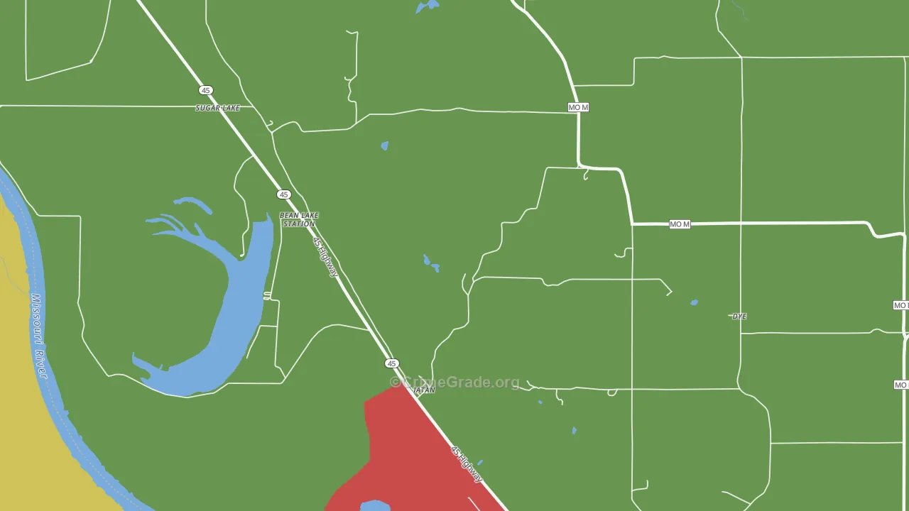 Iatan, MO Map of Burglary Rates