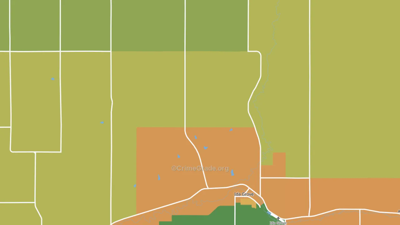 Ida County, IA Map of Burglary Rates