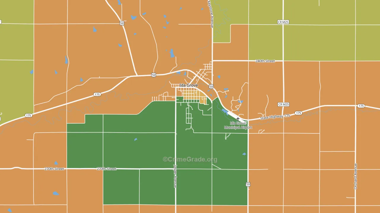 Ida Grove, IA Map of Burglary Rates