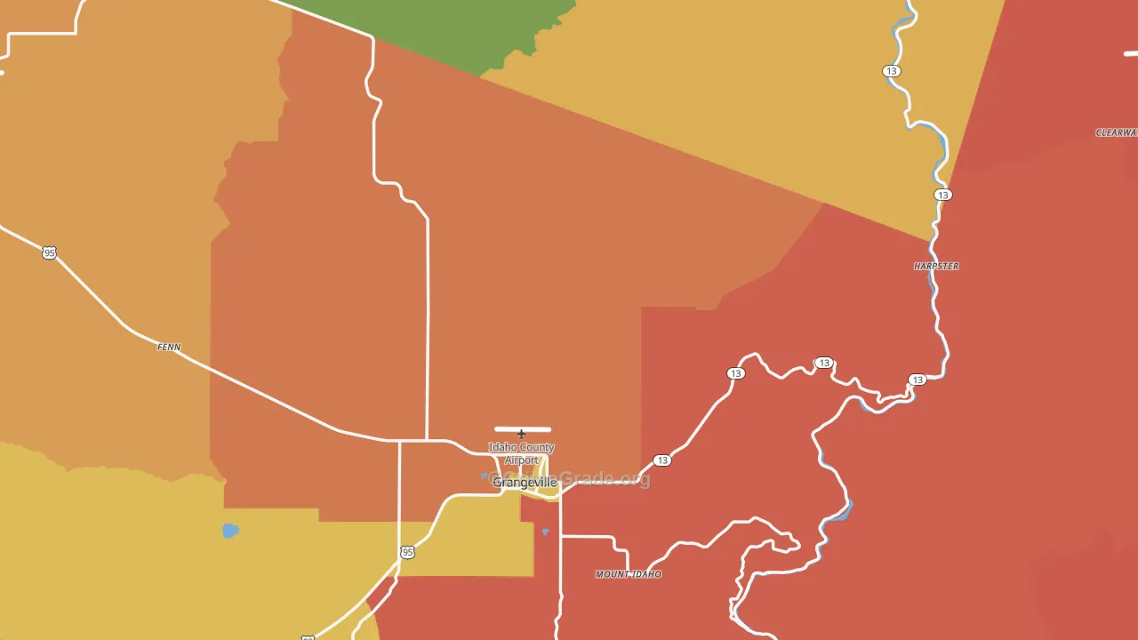 Idaho County, ID Map of Burglary Rates