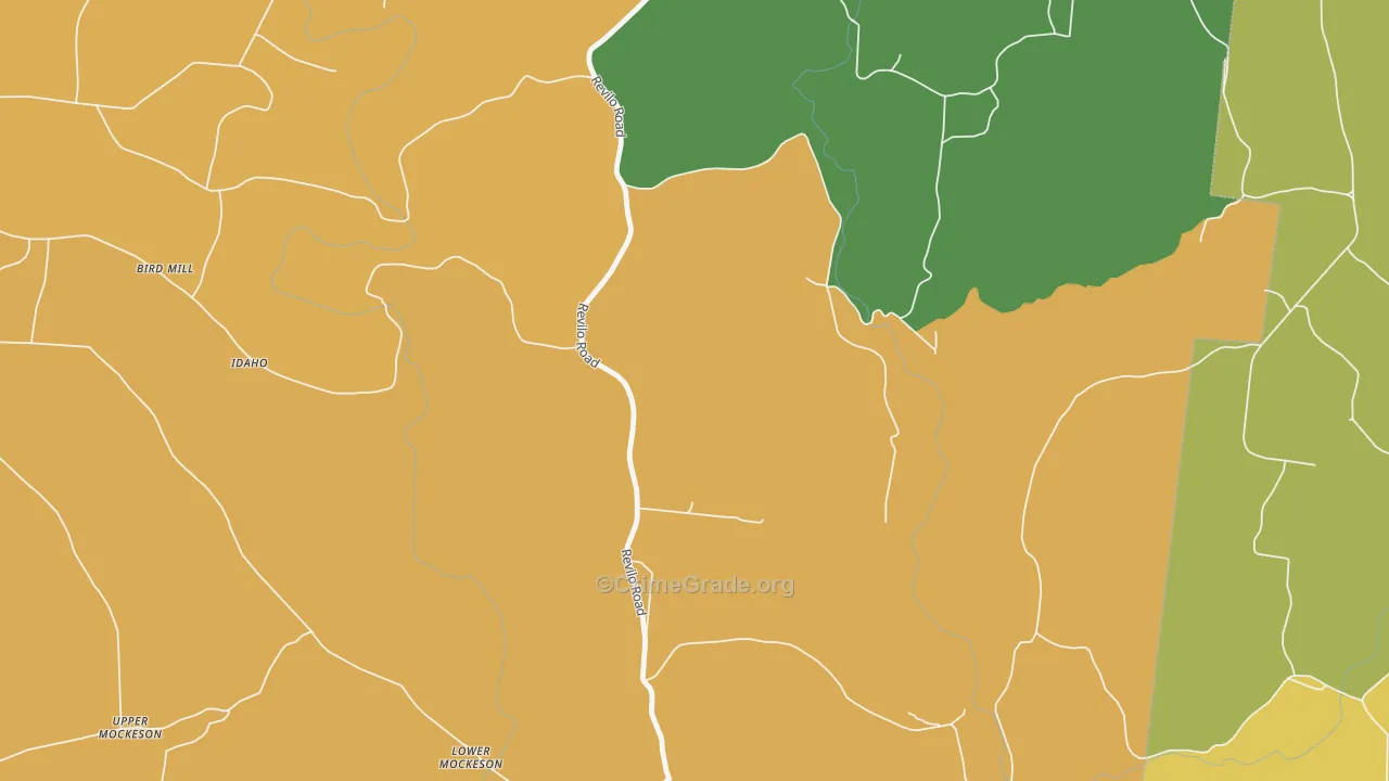 Idaho, TN Map of Burglary Rates