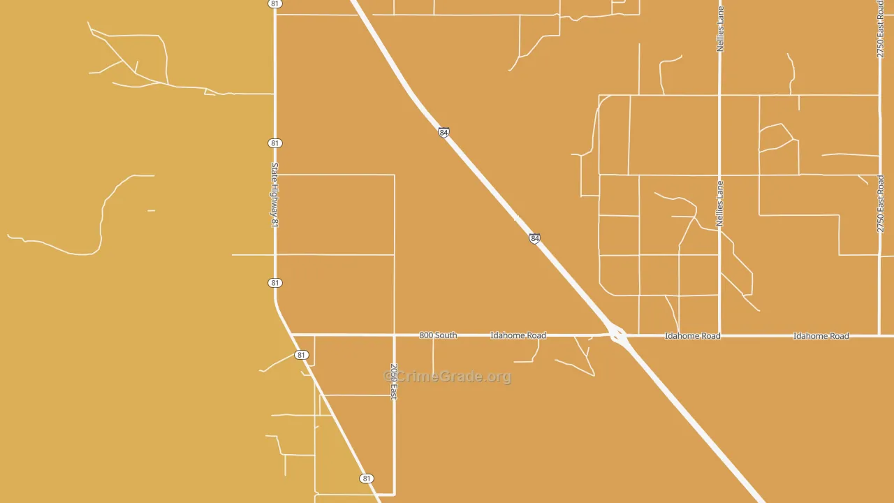Idahome, ID Map of Burglary Rates