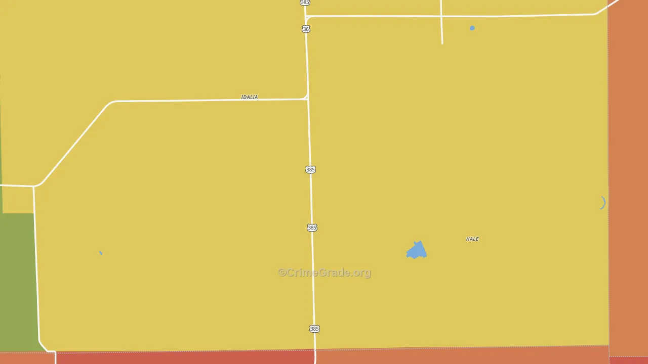 Idalia, CO Map of Burglary Rates