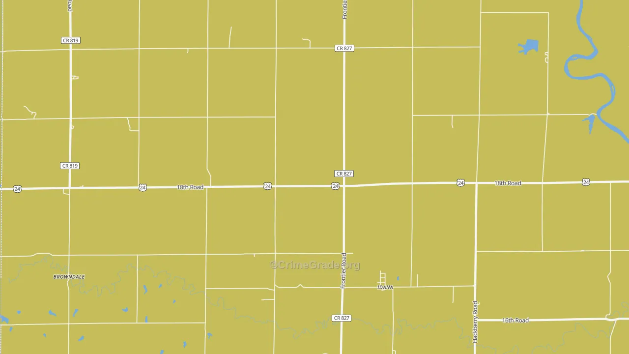 Idana, KS Map of Burglary Rates