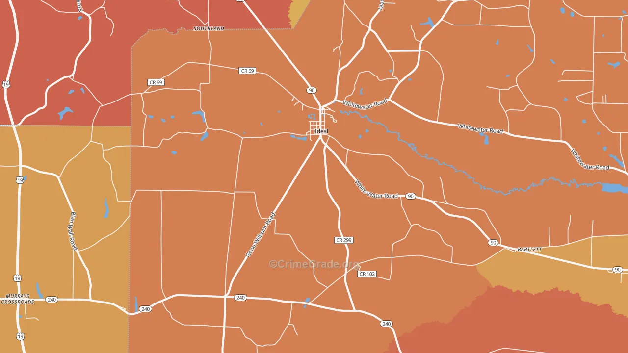Ideal, GA Map of Burglary Rates