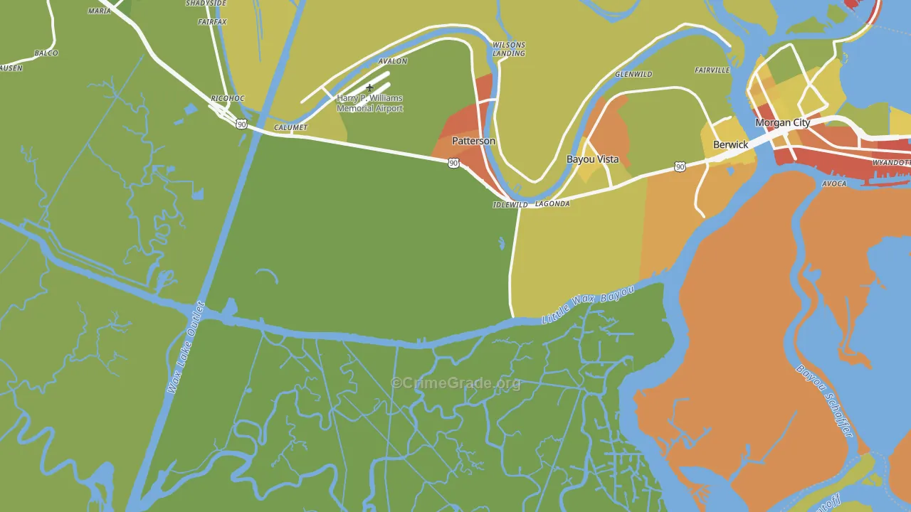 Idlewild, LA Map of Burglary Rates