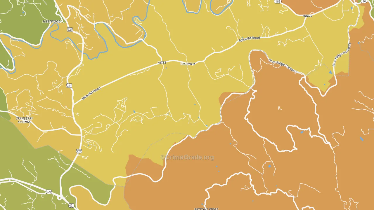 Idlewild, NC Map of Burglary Rates