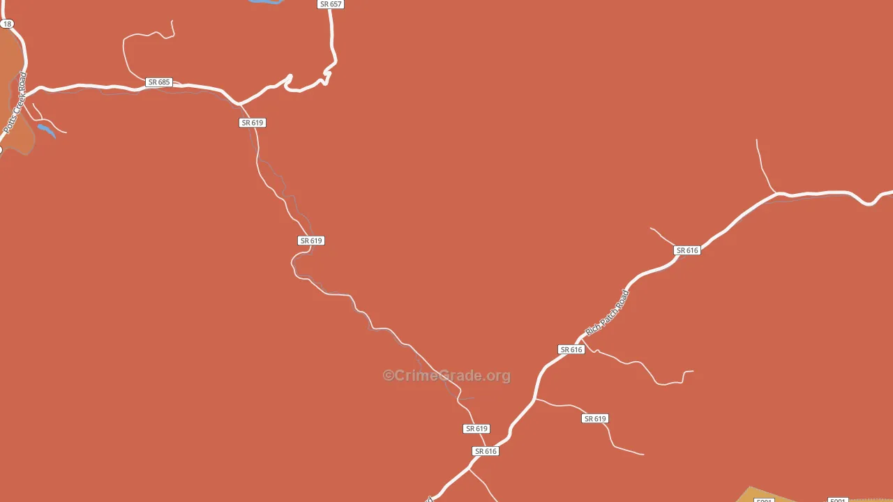 Idlewilde, VA Map of Burglary Rates