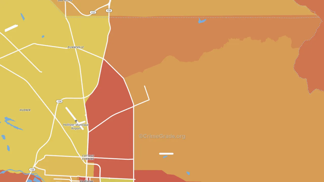 Idria, CA Map of Burglary Rates