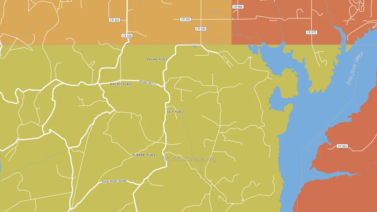 Ignacio, NM Map of Burglary Rates