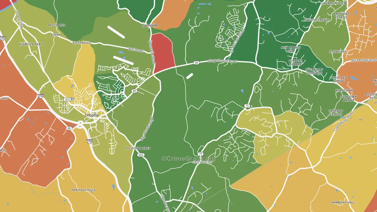 Ijamsville, MD Map of Burglary Rates