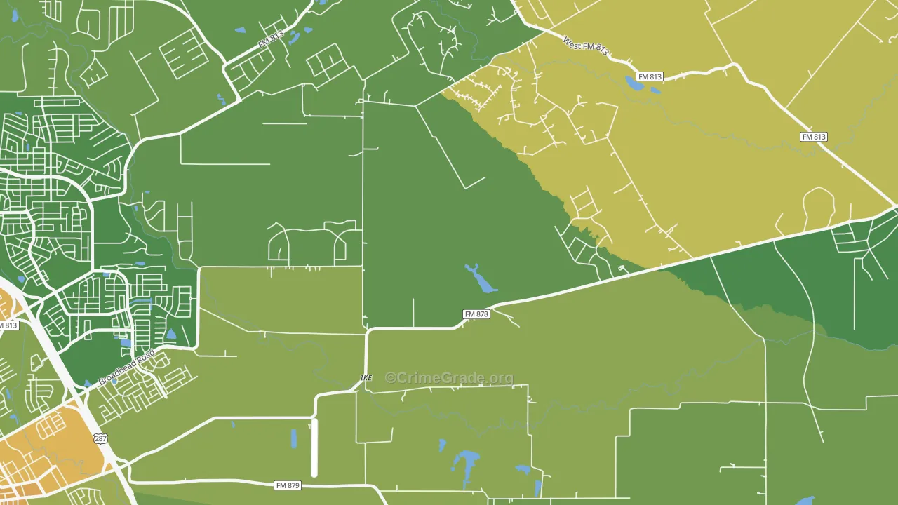 Ike, TX Map of Burglary Rates
