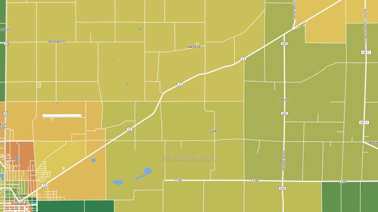 Iler, OH Map of Burglary Rates