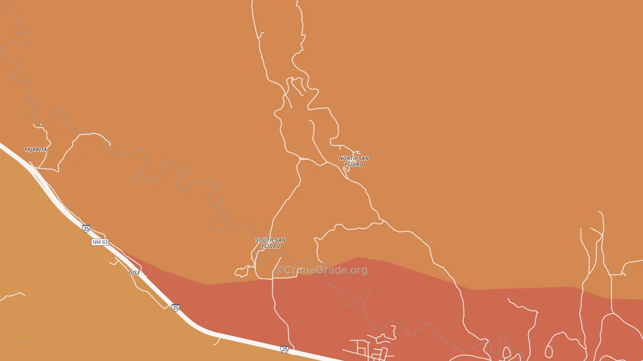 Ilfeld, NM Map of Burglary Rates