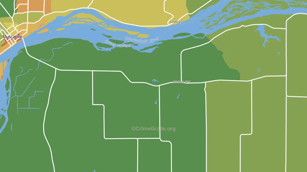 Illinois City, IL Map of Burglary Rates