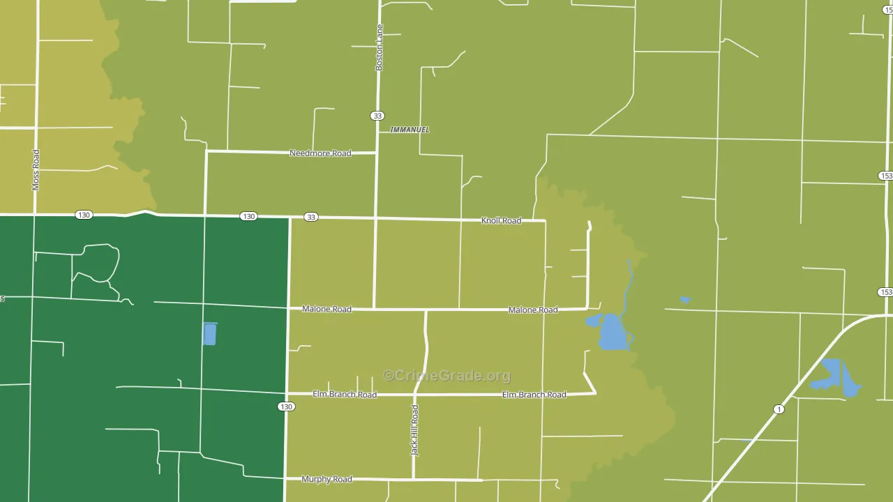 Immanuel, AR Map of Burglary Rates