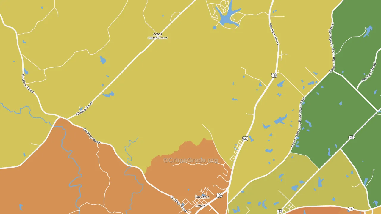 Imperial, GA Map of Burglary Rates