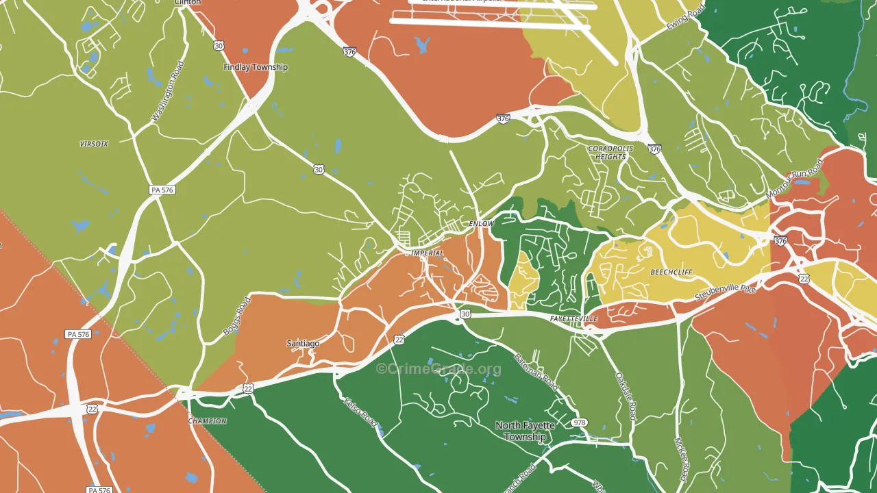 Imperial, PA Map of Burglary Rates