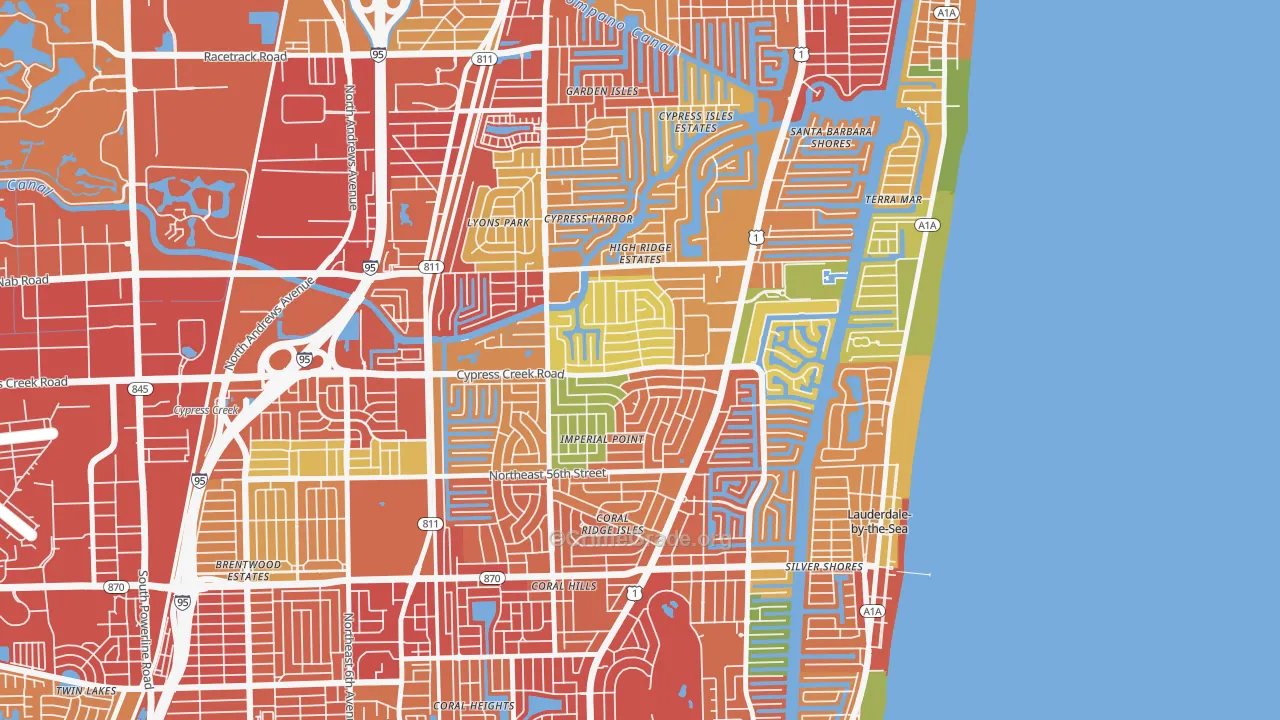 Imperial Point, Fort Lauderdale, FL Map of Burglary Rates
