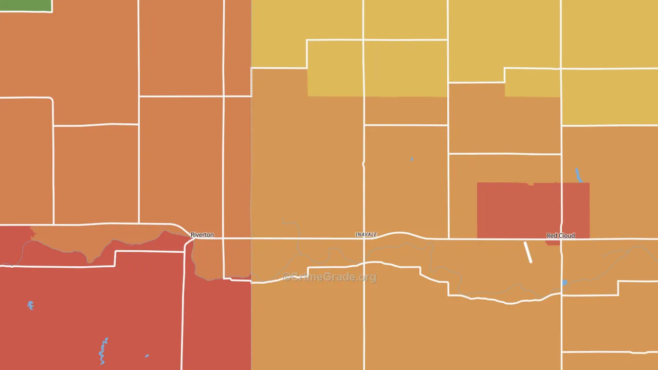 Inavale, NE Map of Burglary Rates