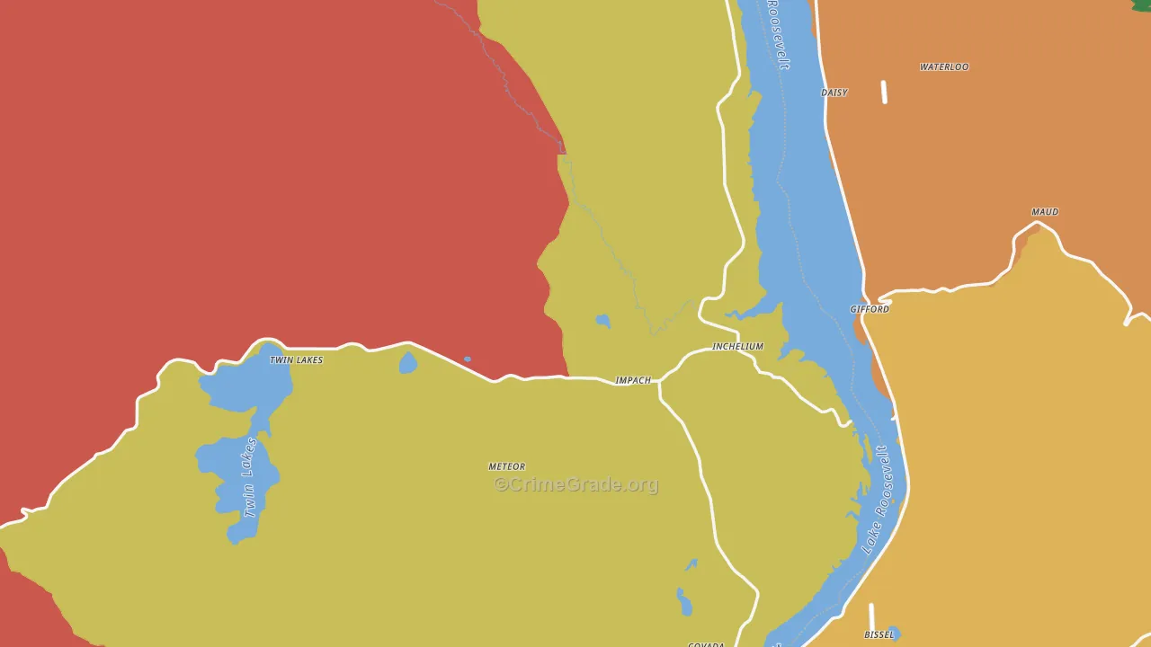 Inchelium, WA Map of Burglary Rates