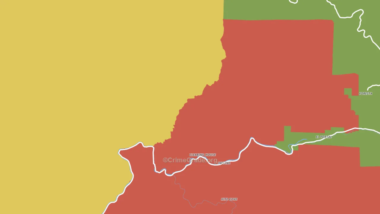 Incline, CA Map of Burglary Rates