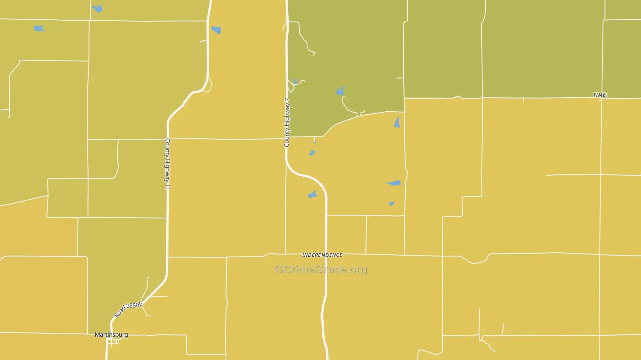 Independence, IL Map of Burglary Rates