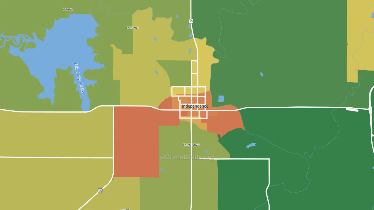 Independence, KS Map of Burglary Rates