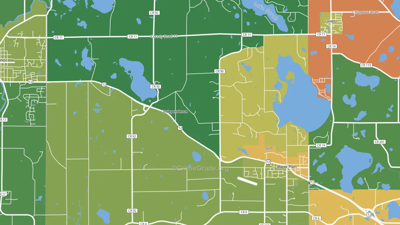 Independence, MN Map of Burglary Rates