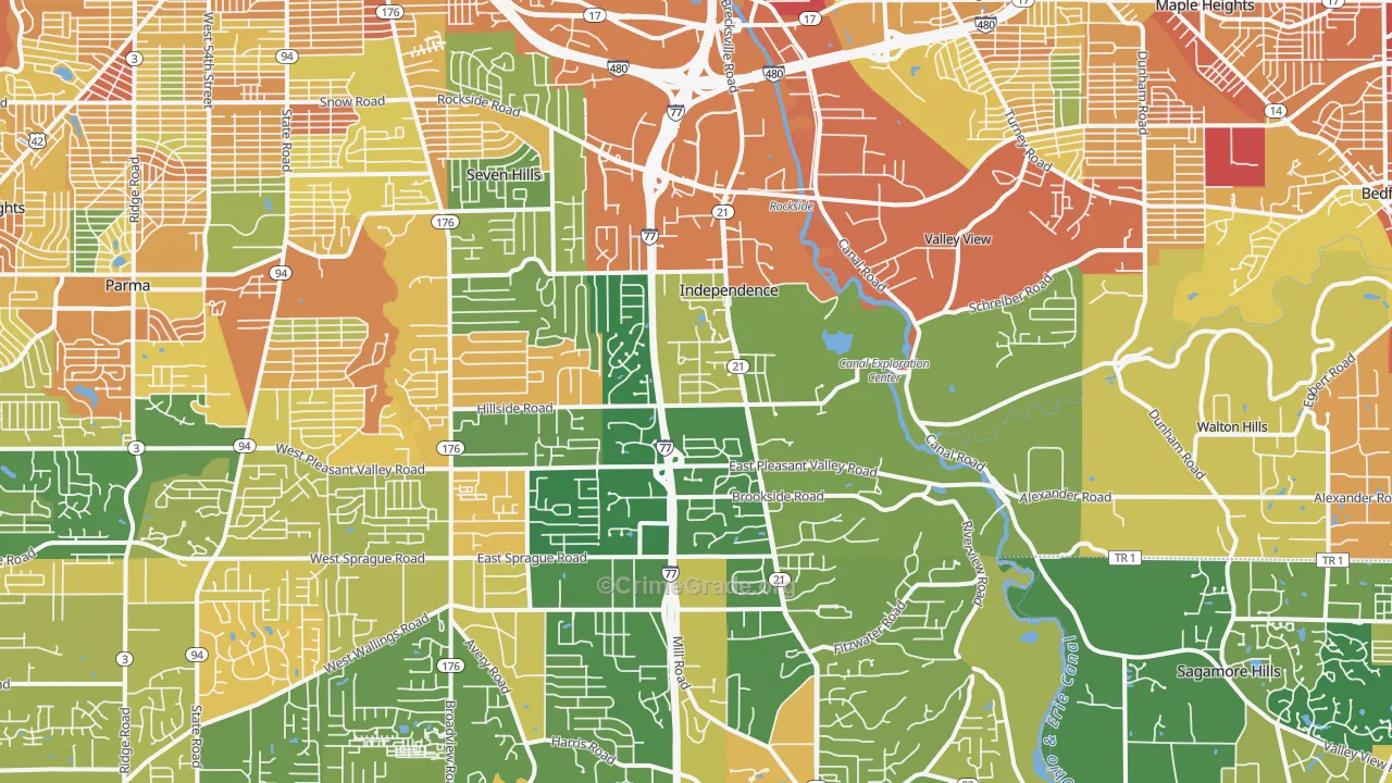 Independence, OH Map of Burglary Rates