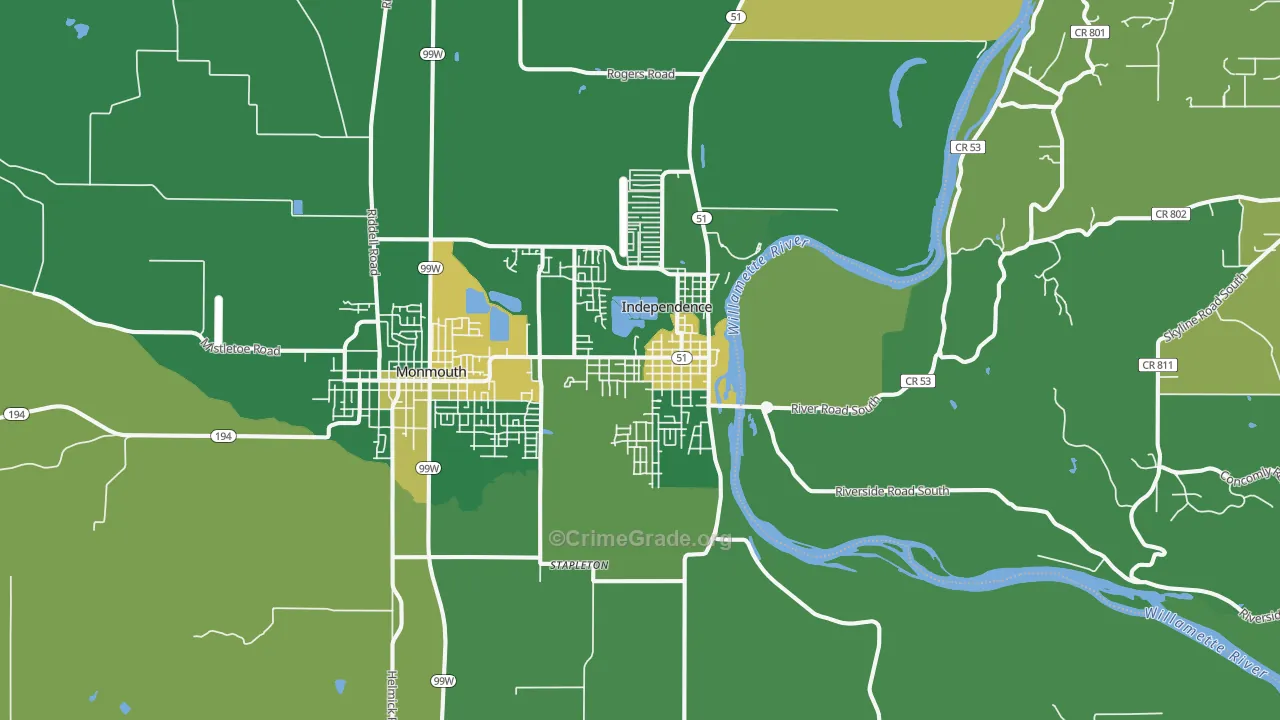 Independence, OR Map of Burglary Rates