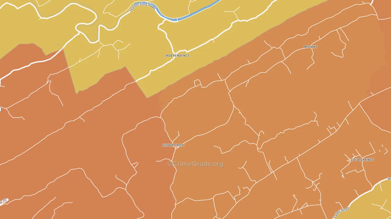 Independence, TN Map of Burglary Rates
