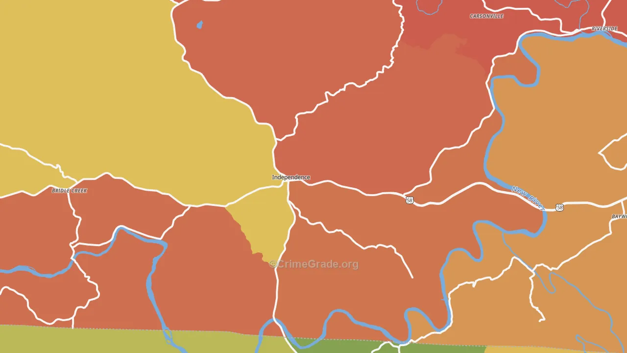 Independence, VA Map of Burglary Rates