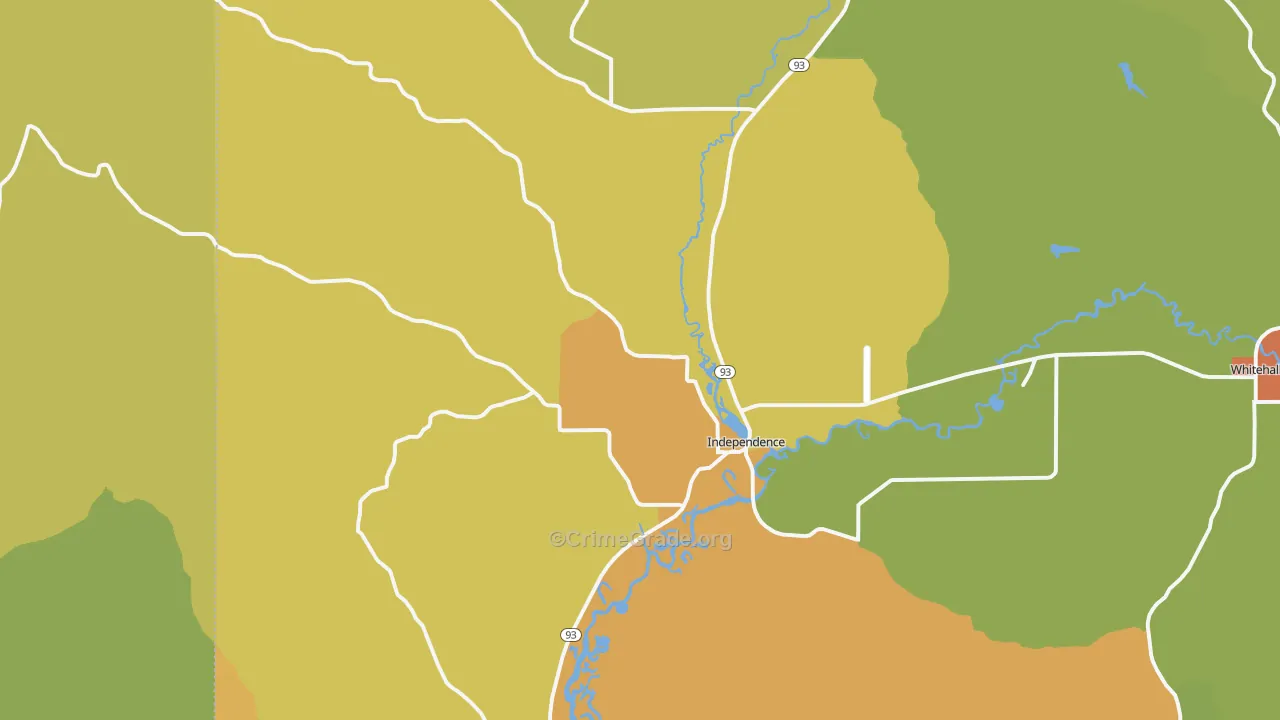 Independence, WI Map of Burglary Rates