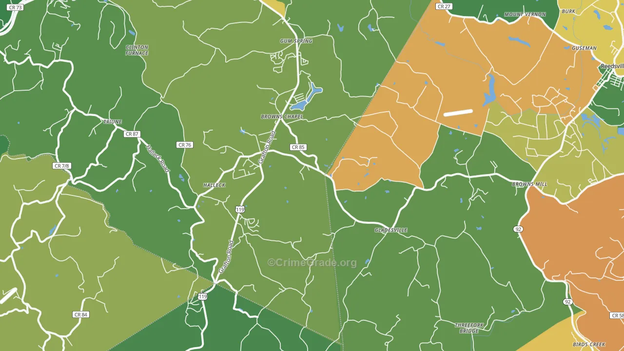 Independence, WV Map of Burglary Rates