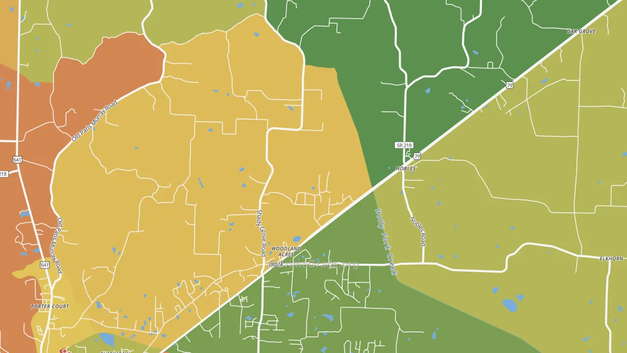 India, TN Map of Burglary Rates